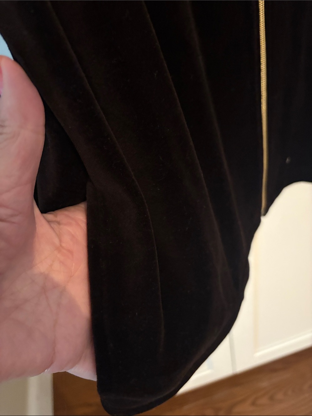Chico's Black Velour Zip Jacket with Bead Embellishment - Picture 4 of 9